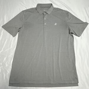 Johnnie- O Fairfield Collegiate Performance Polo Stag Emblem Gray Stripe Large